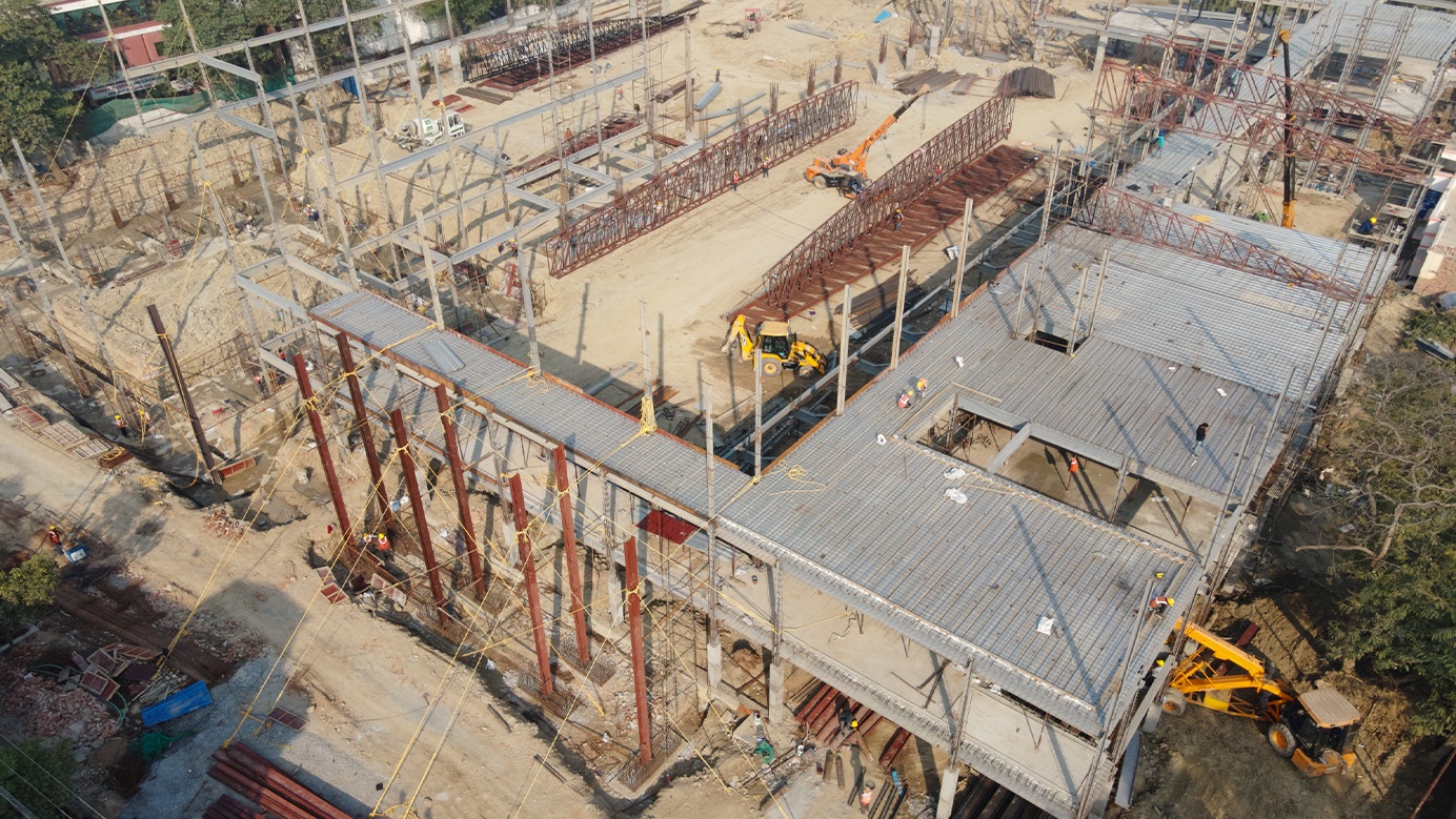 Sports stadium steel infrastructure
